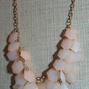 Pale Pink Chunky Octagon Beaded Necklace